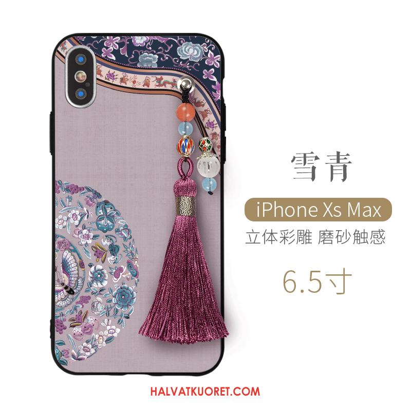 iPhone Xs Max Kuoret Sininen All Inclusive Silikoni, iPhone Xs Max Kuori Kotelo Kohokuviointi