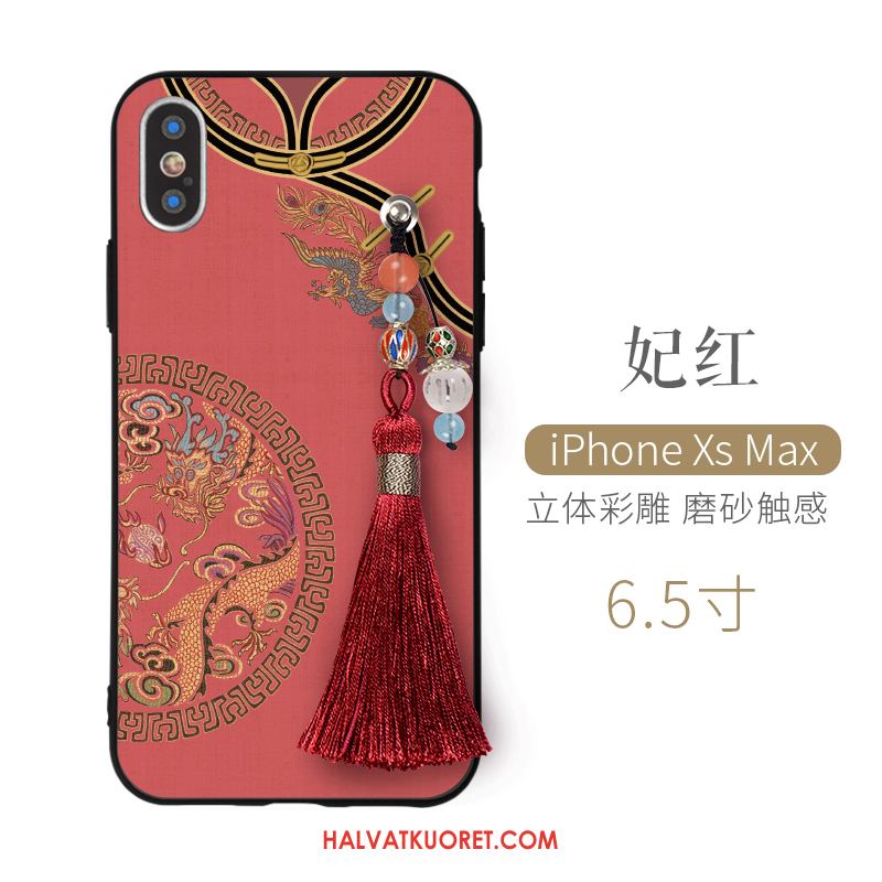 iPhone Xs Max Kuoret Sininen All Inclusive Silikoni, iPhone Xs Max Kuori Kotelo Kohokuviointi