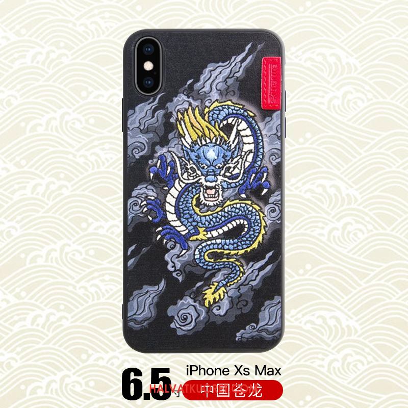 iPhone Xs Max Kuoret Tide-brändi Musta, iPhone Xs Max Kuori Lohikäärme Puhelimen