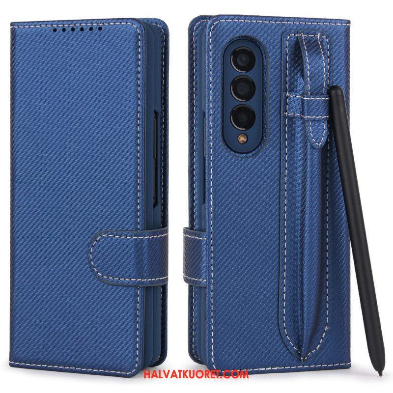 Case Nahkakotelo Samsung Galaxy Z Fold 3 5G Irrotettava Kynäpidike