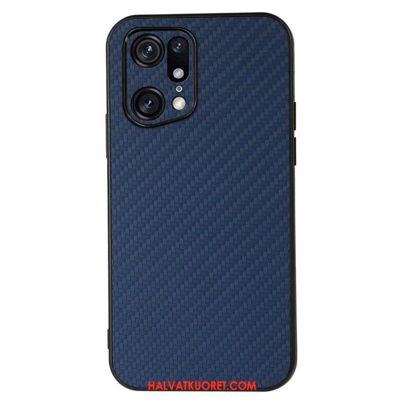 Case Oppo Find X5 Pro Nahkavaikutteinen Hiilikuiturakenne