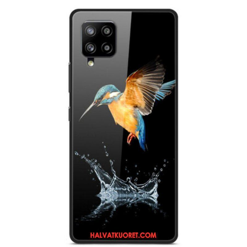 Case Samsung Galaxy A42 5G Crown Bird Karkaistu Lasi