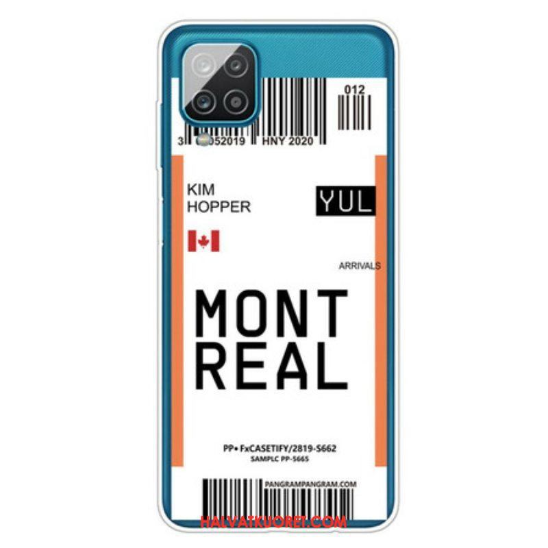 Case Samsung Galaxy M12 / A12 Boarding Pass Montrealiin