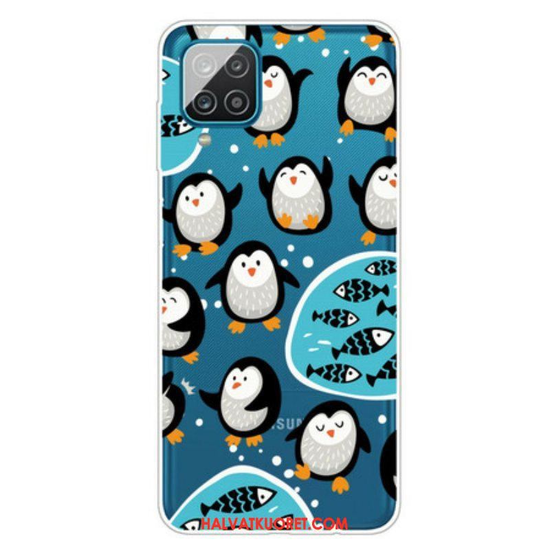 Case Samsung Galaxy M12 / A12 Pingviinit Ja Kalat