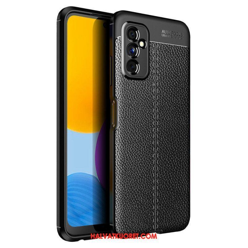 Case Samsung Galaxy M52 5G Kaksilinjainen Litsi-nahkaefekti