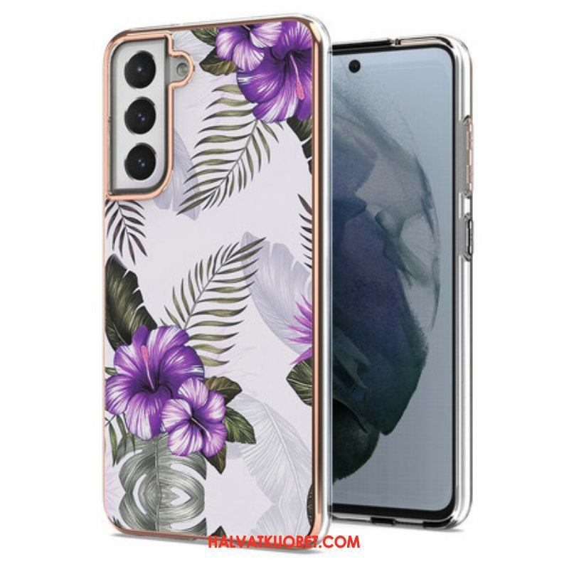 Case Samsung Galaxy S21 FE Violetit Kukat