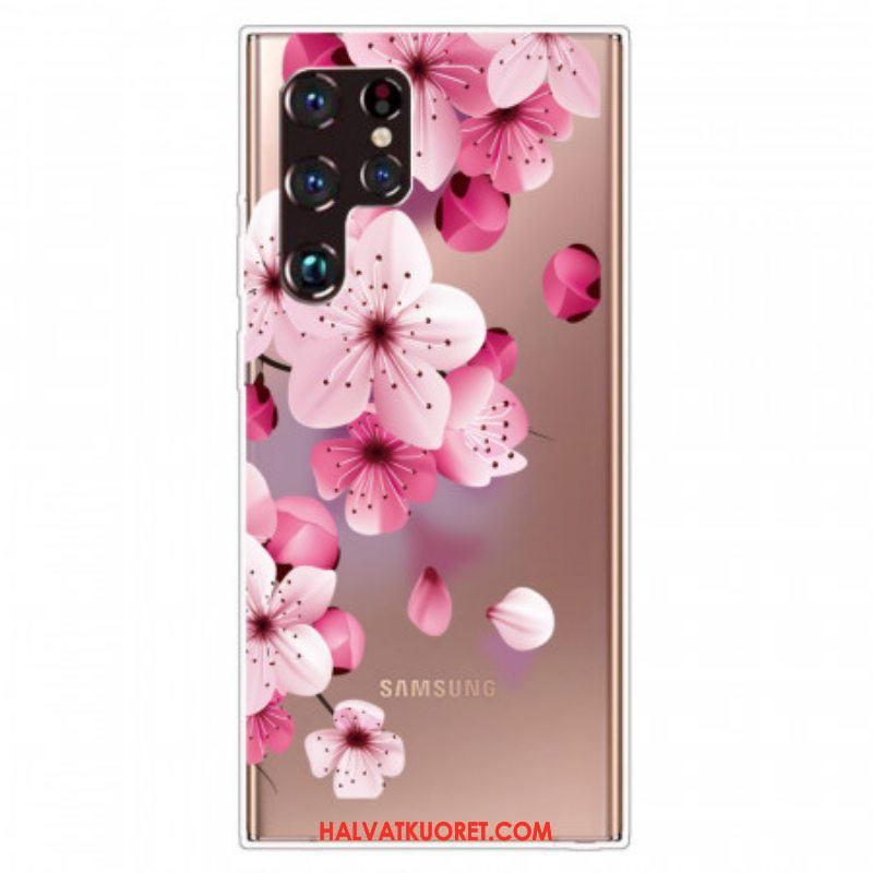Case Samsung Galaxy S22 Ultra 5G Pienet Vaaleanpunaiset Kukat