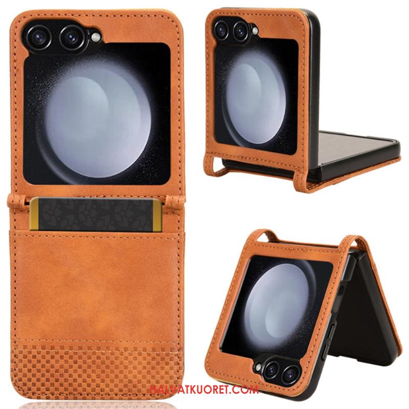 Case Samsung Galaxy Z Flip 7 Fe Puhelinkuoret Retrotyylinen Nahkatyylinen Korttikotelo