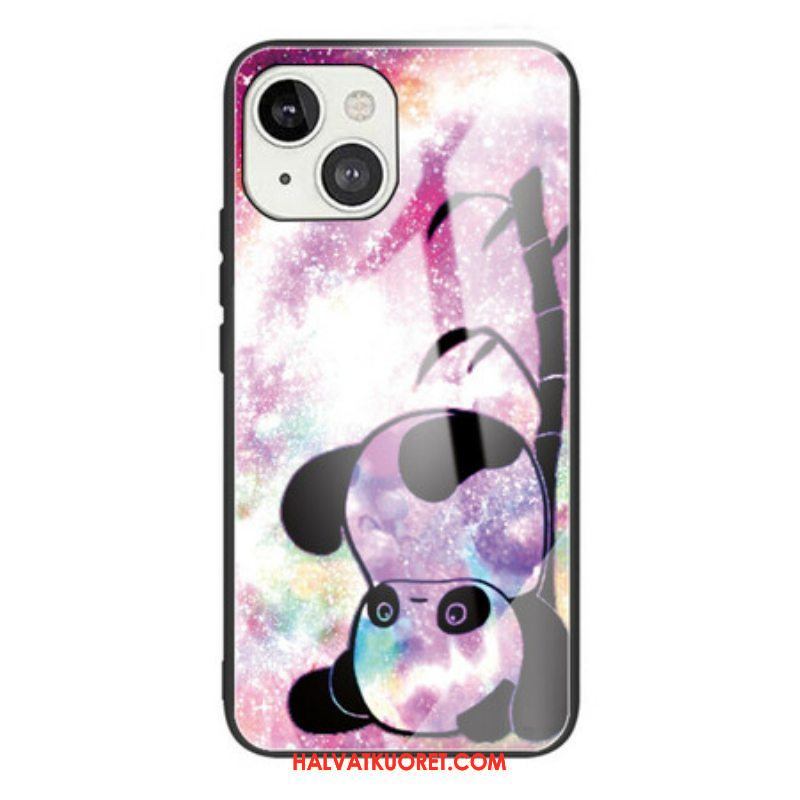 Case iPhone 13 Mini Panda Ja Bambu Karkaistu Lasi