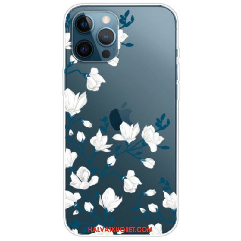 Case iPhone 14 Pro Saumattomat Valkoiset Kukat