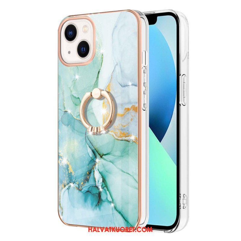 Case iPhone 15 Plus Marmori-tyyli Tukirenkaalla