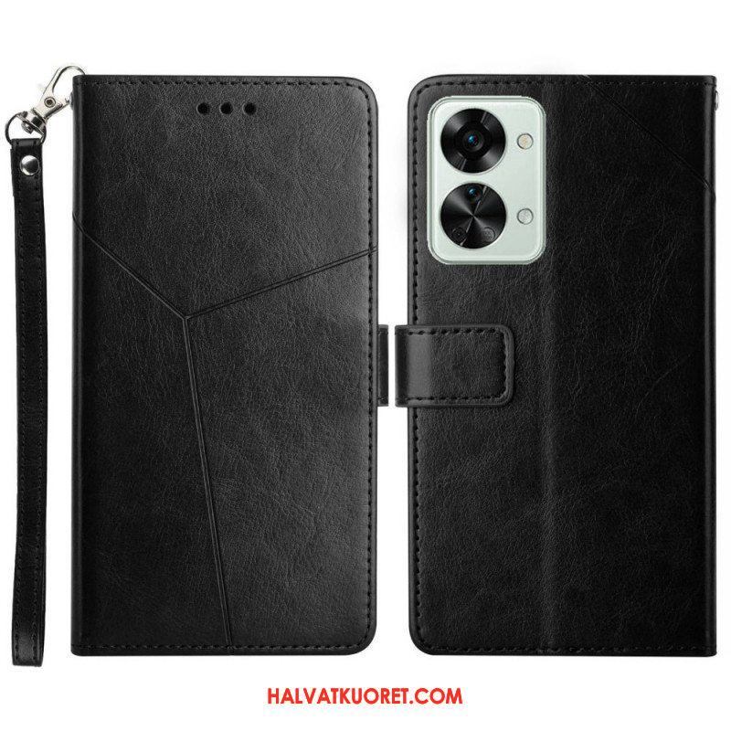 Flip Case OnePlus Nord 2T 5G Suojaketju Kuori Y Strappy Design