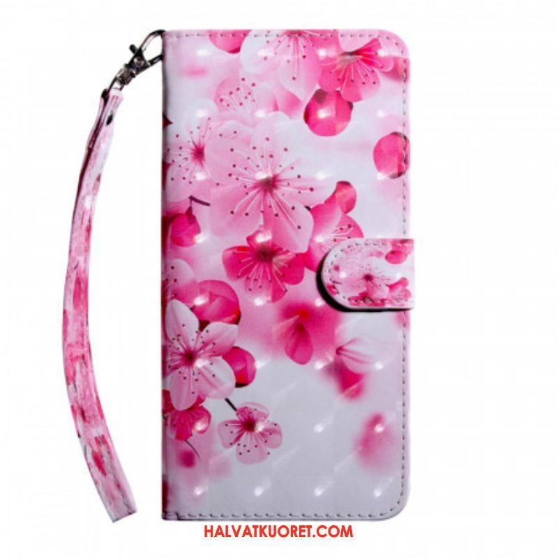 Flip Case Oppo A16 / A16s Vaaleanpunaiset Kukat