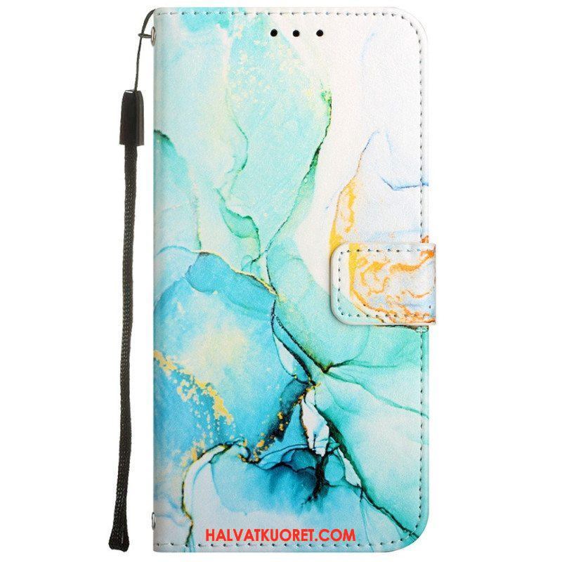 Flip Case Oppo A54 5G / A74 5G Marmori Kaulanauhalla