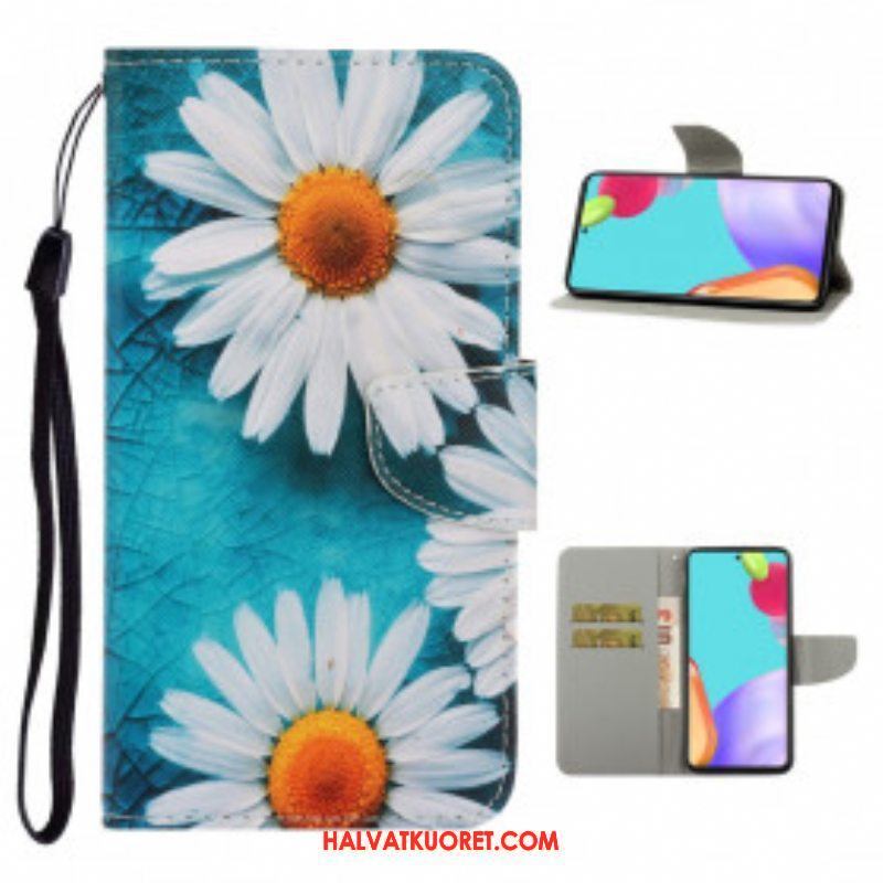 Flip Case Samsung Galaxy A52 4G / A52 5G / A52s 5G Suojaketju Kuori Thong Daisies