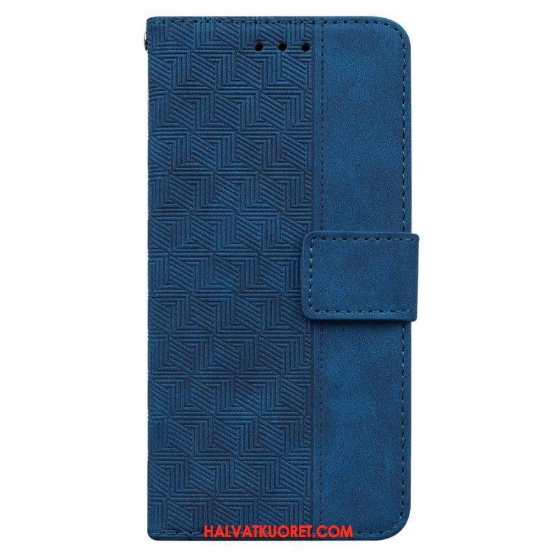 Flip Case Samsung Galaxy A54 5G Huomaamattomat Kuviot Ja Hihna