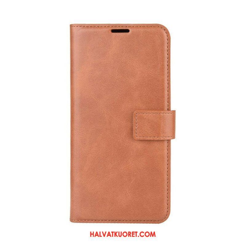 Flip Case Samsung Galaxy M12 / A12 Lasitettu Nahkaefekti