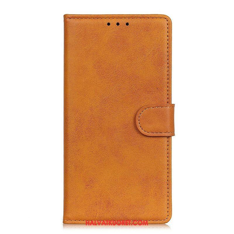 Flip Case Samsung Galaxy M12 / A12 Retro Mattanahkaefekti