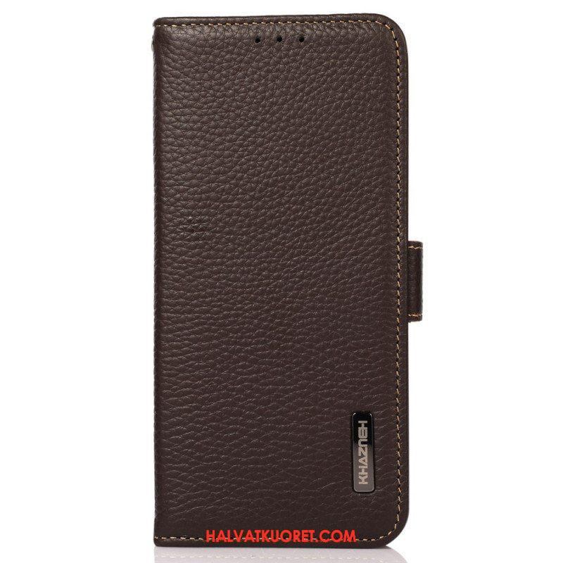 Flip Case Samsung Galaxy M13 Litsi Nahka Khazneh Rfid