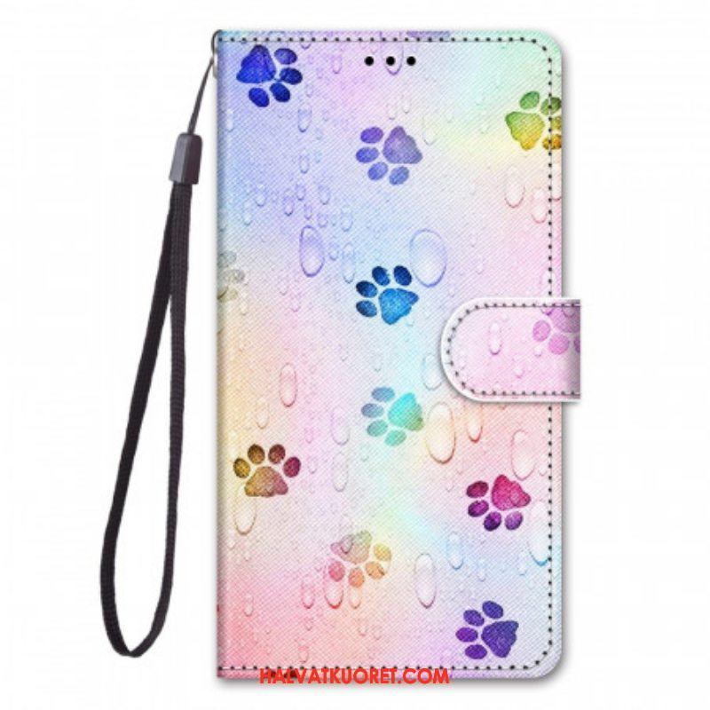 Flip Case Samsung Galaxy M53 5G Kissan Jäljet