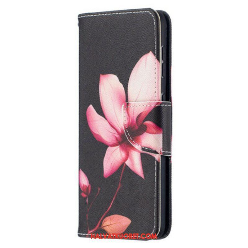 Flip Case Samsung Galaxy S21 5G Vaaleanpunainen Kukka