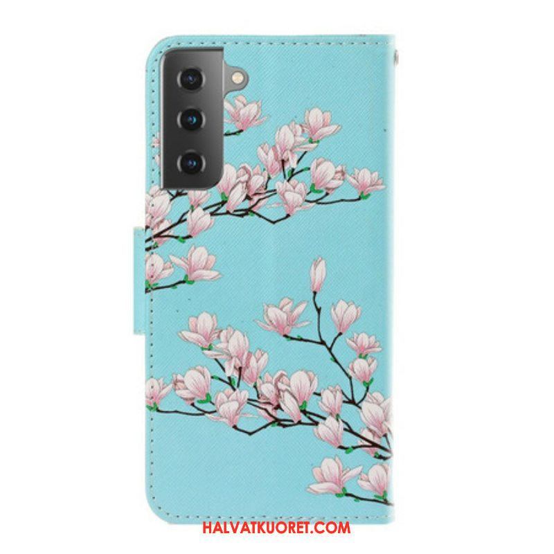 Flip Case Samsung Galaxy S21 Plus 5G Suojaketju Kuori Strappy Pensas