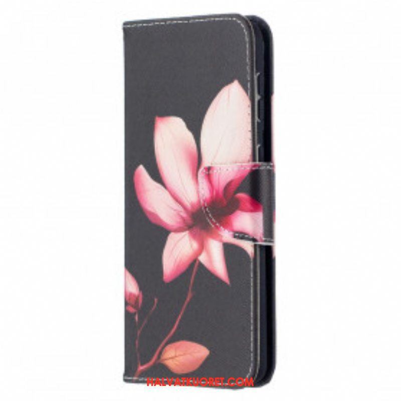 Flip Case Samsung Galaxy S21 Plus 5G Vaaleanpunainen Kukka