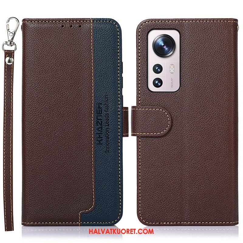 Flip Case Xiaomi 12 Pro Litsi Style Rfid Khazneh