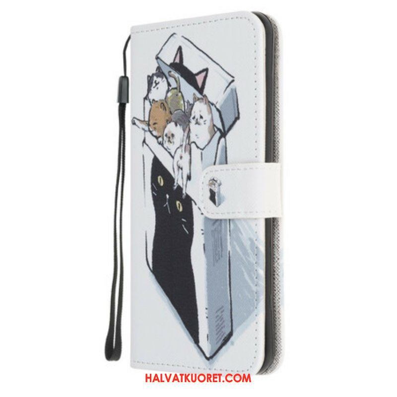 Flip Case iPhone 13 Mini Suojaketju Kuori Toimitus Thong Cats