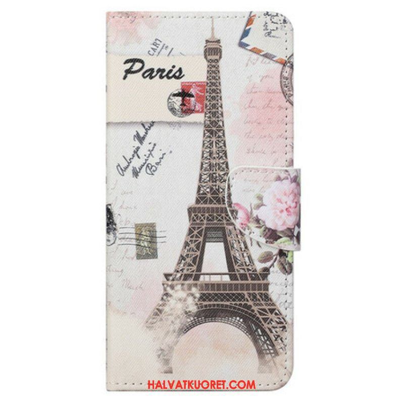 Flip Case iPhone 13 Pro Max Retro Eiffel-torni