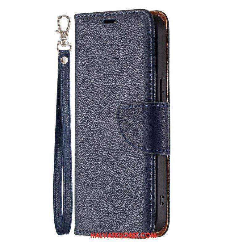 Flip Case iPhone 13 Pro Suojaketju Kuori Värillinen Litsi Nahkatehostehihna