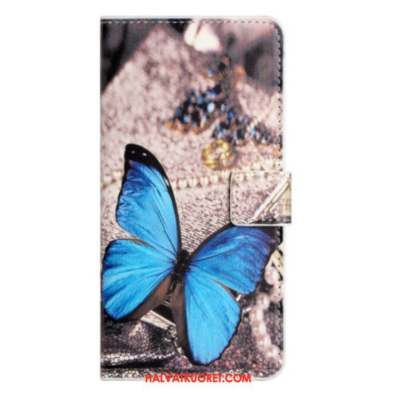 Flip Case iPhone 15 Plus Sininen Perhonen