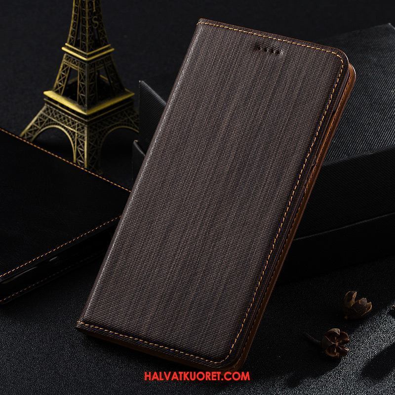 Htc Desire 12+ Kuoret Aito Nahka Murtumaton, Htc Desire 12+ Kuori Uusi Nahkakotelo Braun
