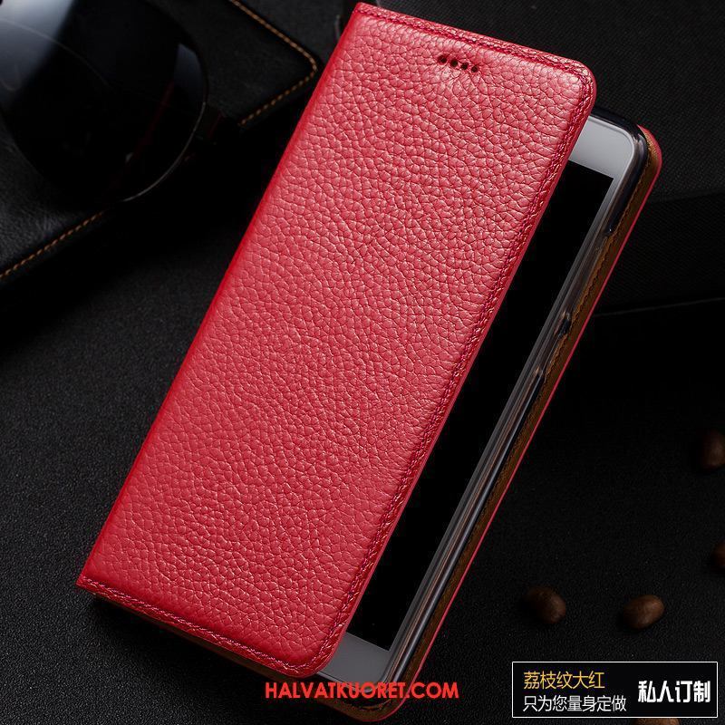 Htc One A9s Kuoret Aito Nahka Suojaus Kotelo, Htc One A9s Kuori Murtumaton Punainen
