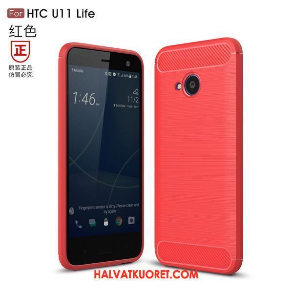 Htc U11 Life Kuoret Suojaus Punainen Kuitu, Htc U11 Life Kuori Pehmeä Neste Puhelimen