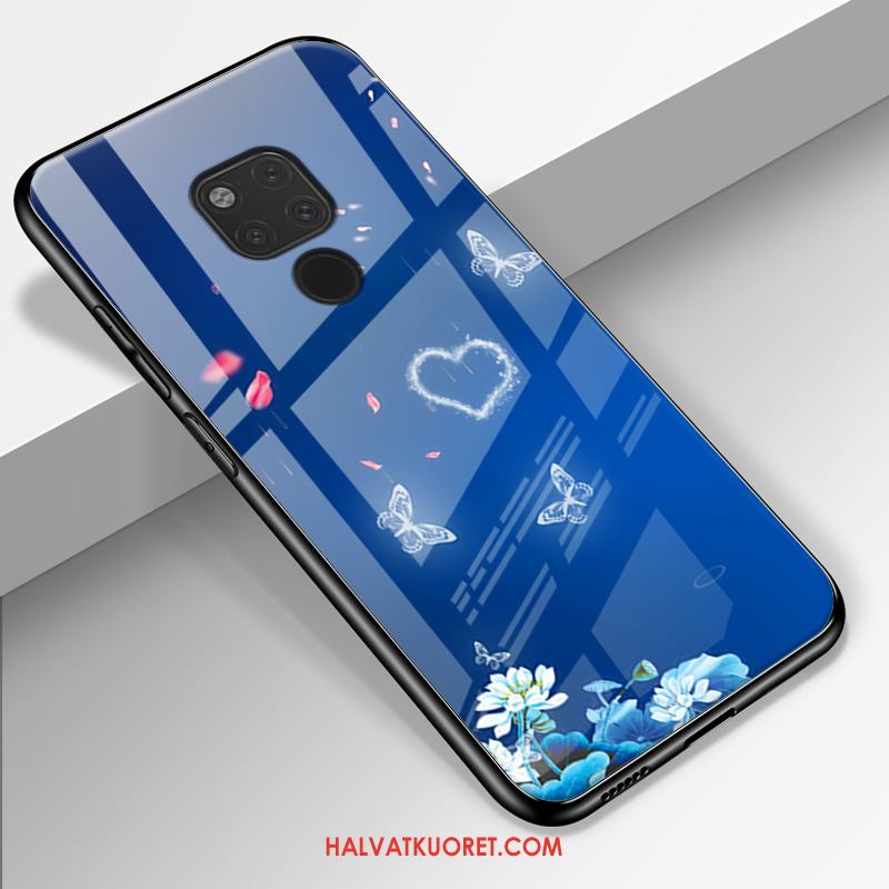 Huawei Mate 20 X Kuoret Suojaus Kukkia Yksinkertainen, Huawei Mate 20 X Kuori Kotelo Sininen