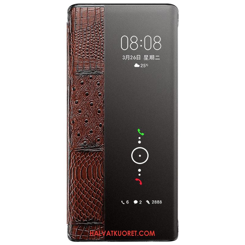 Huawei Mate 40 Kuoret Puhelimen Uusi Suojaus, Huawei Mate 40 Kuori Nahkakotelo Ylellisyys Braun