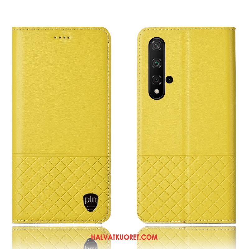 Huawei Nova 5t Kuoret Puhelimen Kotelo Keltainen, Huawei Nova 5t Kuori Nahkakotelo