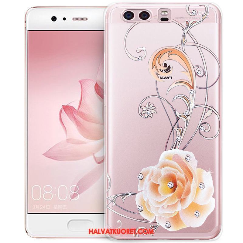 Huawei P10 Plus Kuoret Pinkki Kohokuviointi All Inclusive, Huawei P10 Plus Kuori Murtumaton Strassi