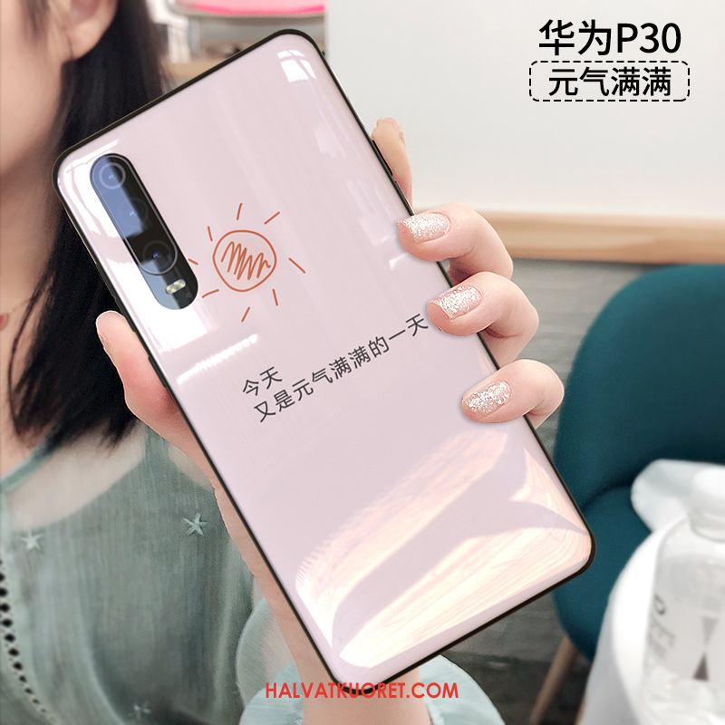 Huawei P30 Kuoret Murtumaton Net Red Persoonallisuus, Huawei P30 Kuori Pesty Suede Pehmeä Neste