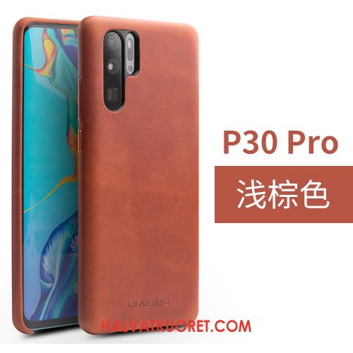 Huawei P30 Pro Kuoret Nahkakotelo Takakansi Vaalean, Huawei P30 Pro Kuori Puhelimen Yksinkertainen Braun