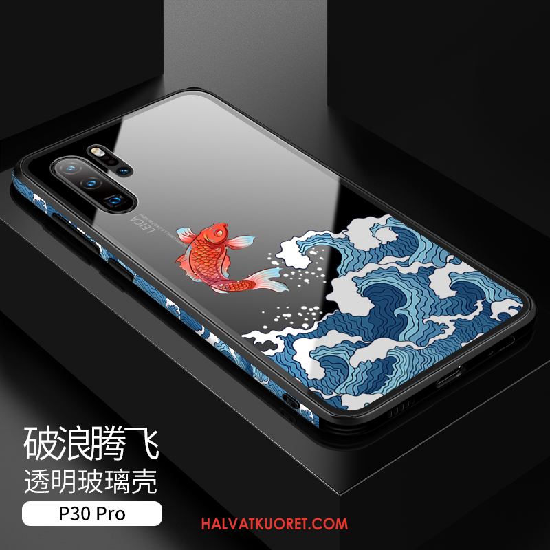 Huawei P30 Pro Kuoret Ohut All Inclusive Suojaus, Huawei P30 Pro Kuori Sininen Kiinalainen Tyyli