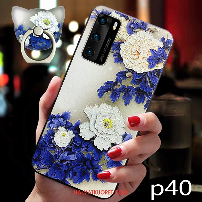 Huawei P40 Kuoret Puhelimen Ripustettavat Koristeet Kukka, Huawei P40 Kuori Vuosikerta Kiinalainen Tyyli