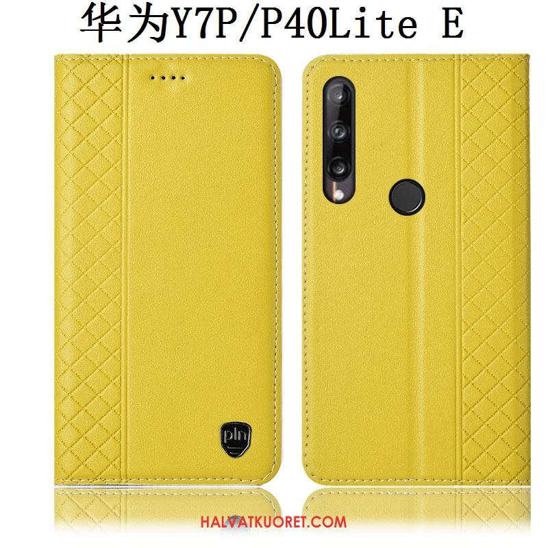 Huawei P40 Lite E Kuoret Murtumaton Nahkakotelo Keltainen, Huawei P40 Lite E Kuori Suojaus All Inclusive