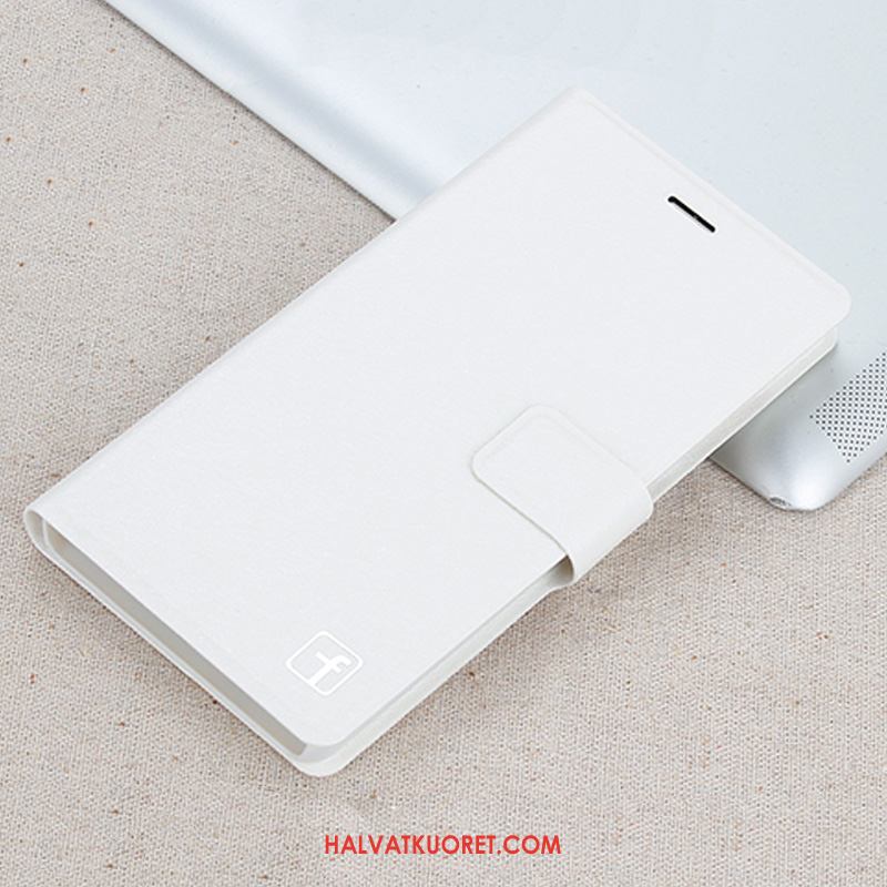 Huawei Y6 2018 Kuoret Kotelo Suojaus Nahkakotelo, Huawei Y6 2018 Kuori Valkoinen