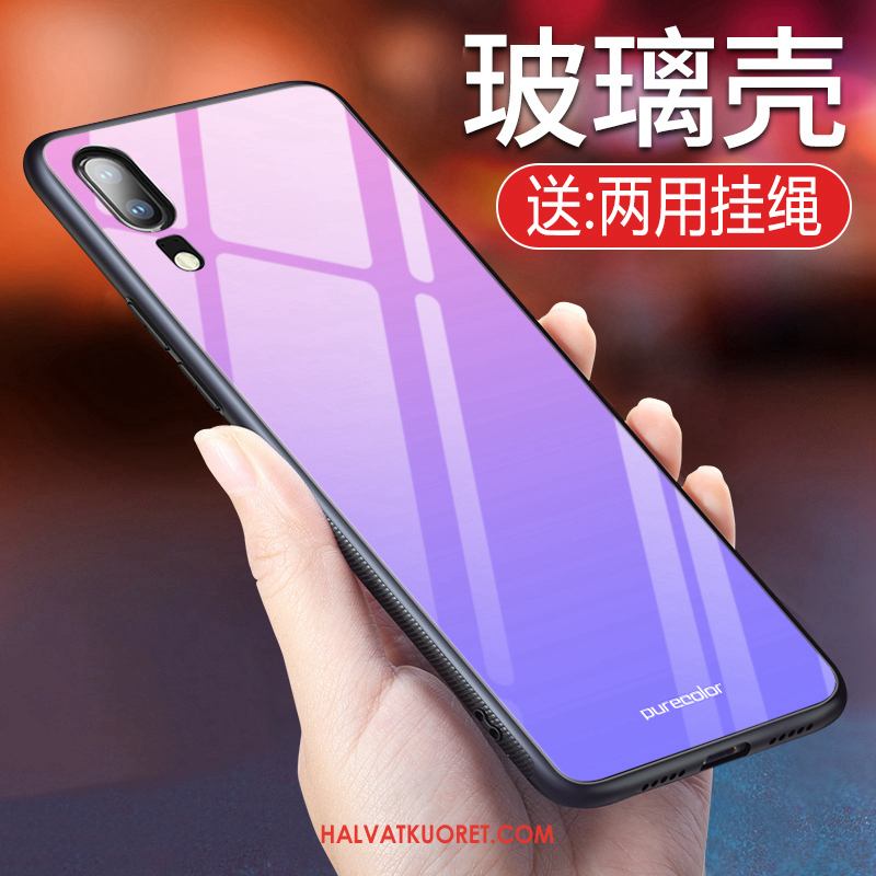 Huawei Y6 2019 Kuoret Murtumaton All Inclusive Kotelo, Huawei Y6 2019 Kuori Kaltevuus Violetti