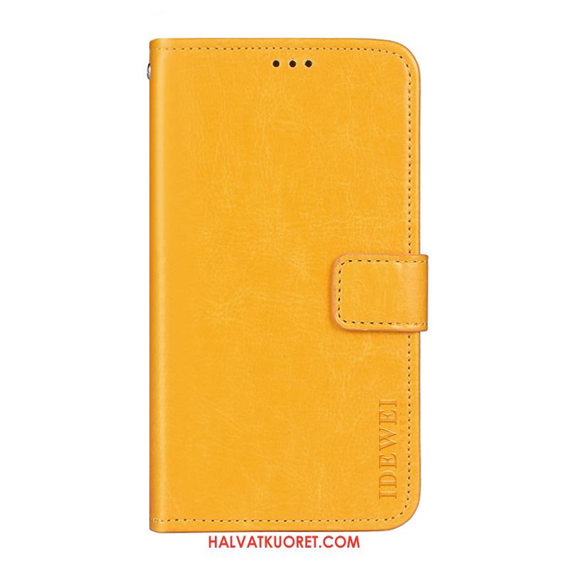 Huawei Y6 2019 Kuoret Nahkakotelo Puhelimen Keltainen, Huawei Y6 2019 Kuori Suojaus