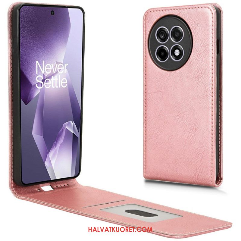 Kotelot Oneplus 13r Keinonahkaa Pystysuoralla Läpällä