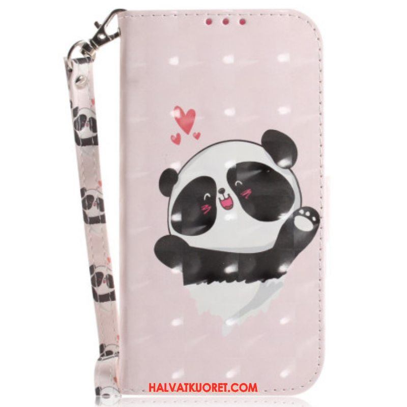Kotelot Samsung Galaxy A14 / A14 5G Suojaketju Kuori Panda Love With Lanyard