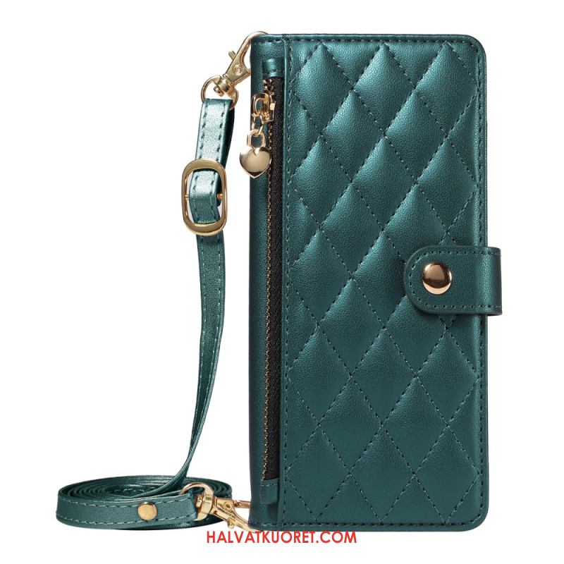 Kotelot Samsung Galaxy A17 4g / 5g Tikattu Hihnalla Ja Olkahihna Suojakuori